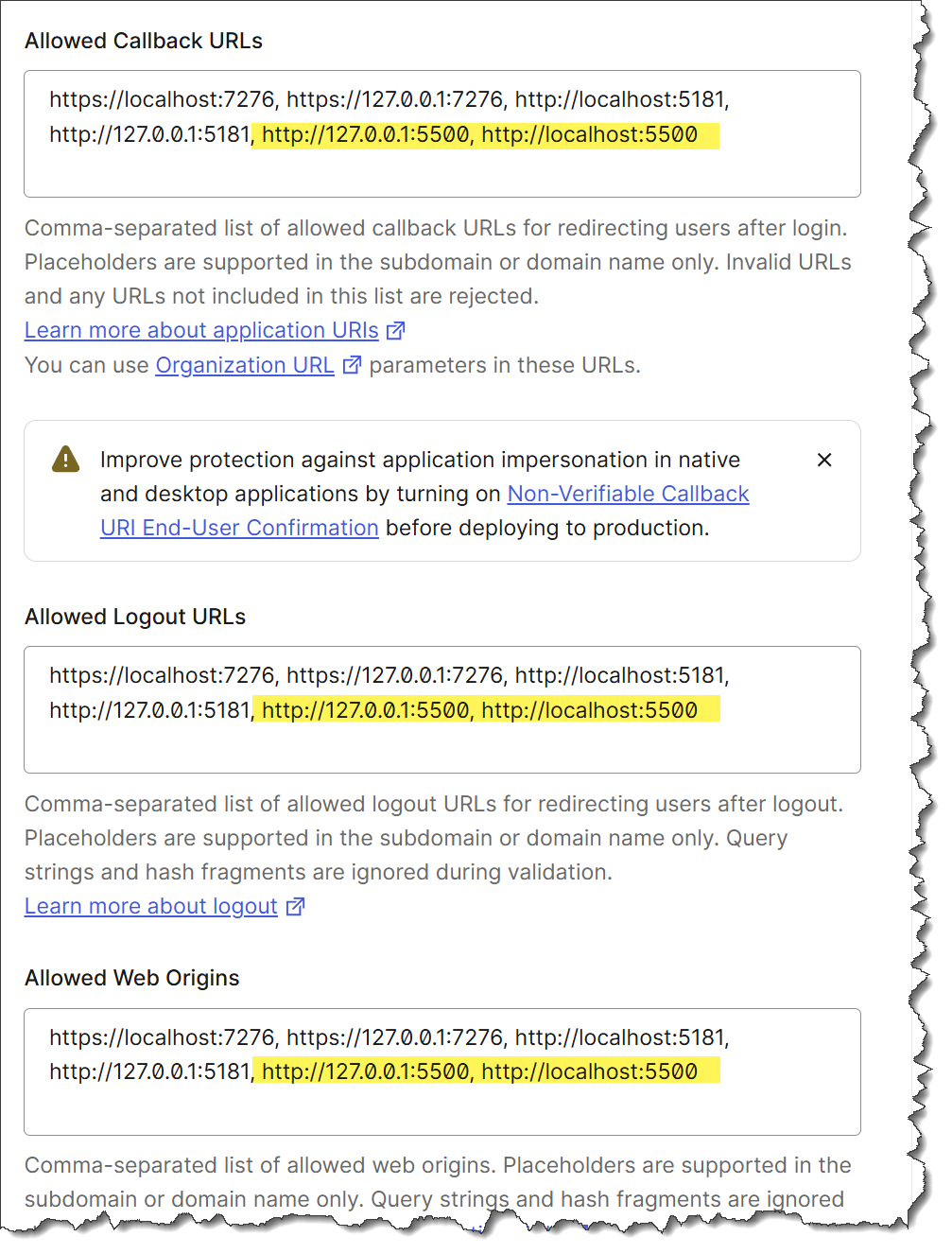 Figure 24.8 Auth0 Settings