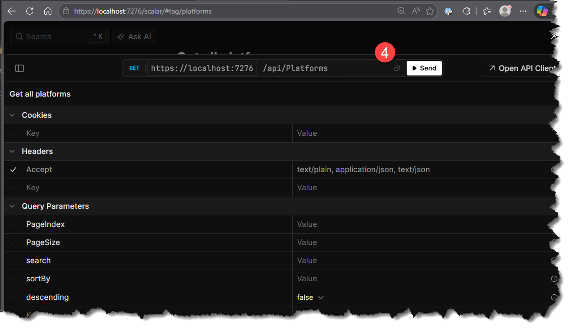 Figure 27.4 Scalar Send Request