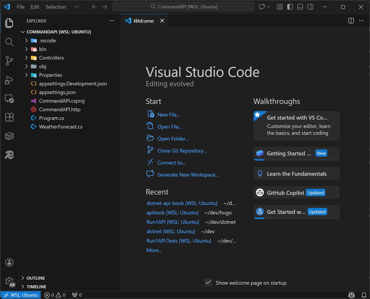 Figure 3.1 VS Code with loaded project