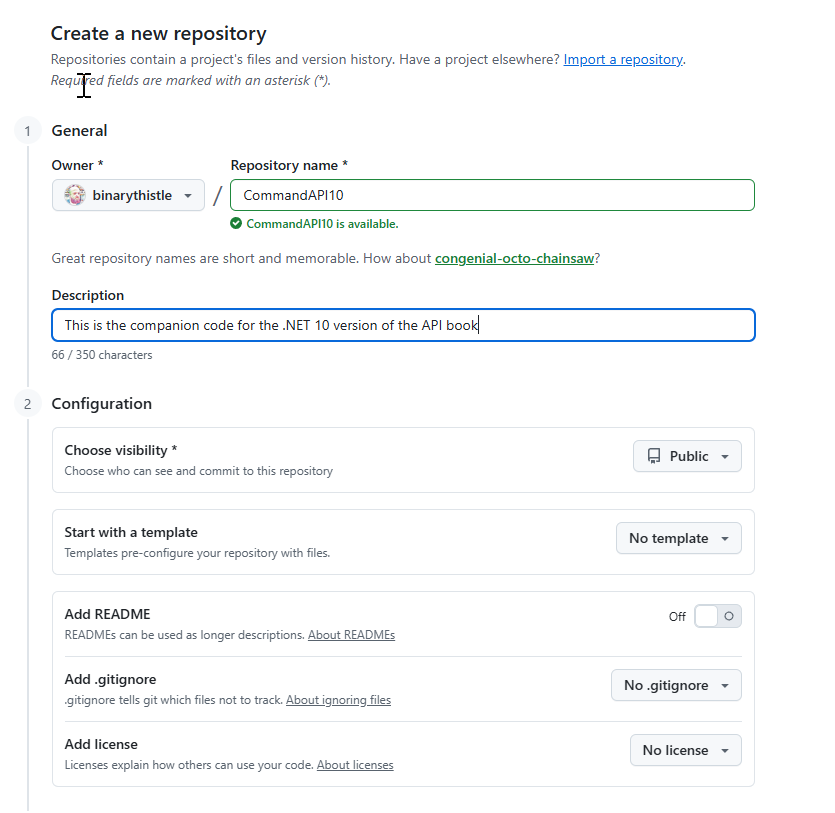 Figure 3.3 Create GitHub Repo