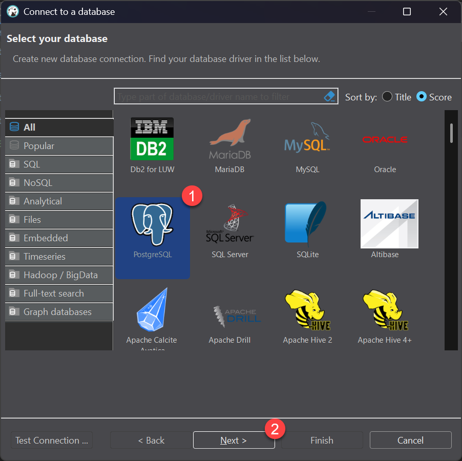 Figure 4.3 Select PostgreSQL