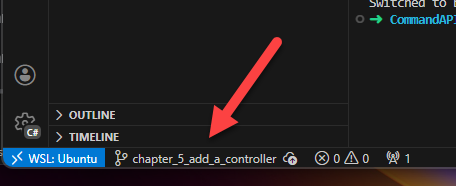 Figure 5.2 Current branch in VSCode
