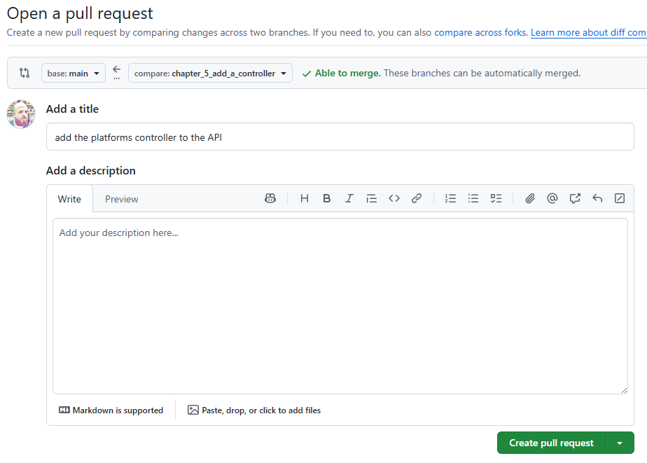 Figure 5.5 Open pull request